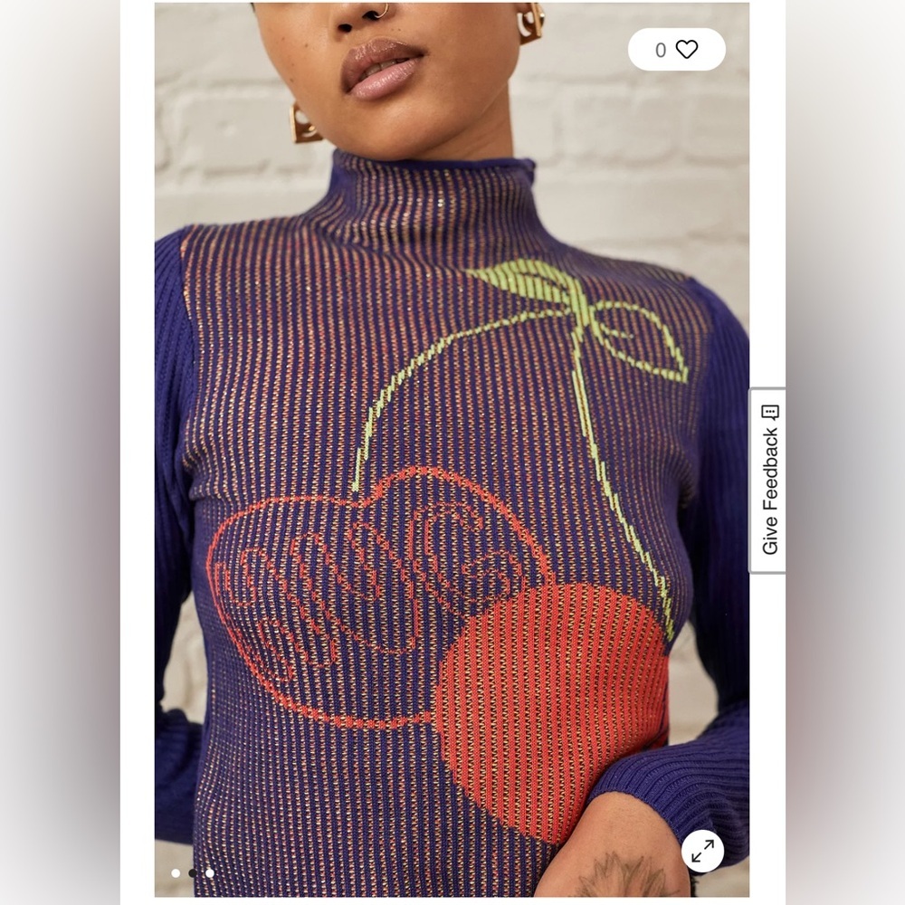 BDG Urban Outfitters Shauna Jacquard Long Sleeve Top - Picture 4 of 12